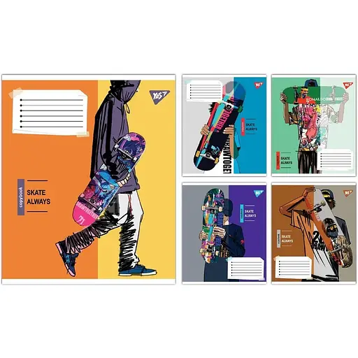 Зошит учнівський "Skate is always" Yes 767812 36 аркушів Різнокольоровий 1 шт. в асортименті - фото 1