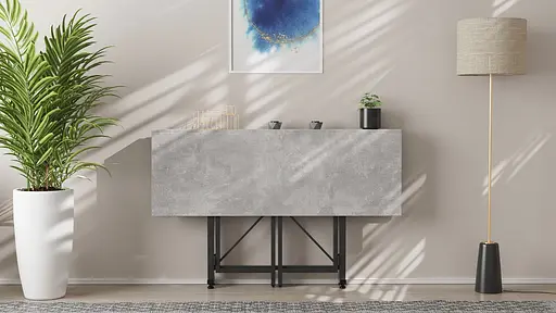 Стол-книга трансформер Спайдер Ferrum-decor 750x1150x880 Черный металл ДСП Бетон 16 мм (FRD-105094) - фото 6