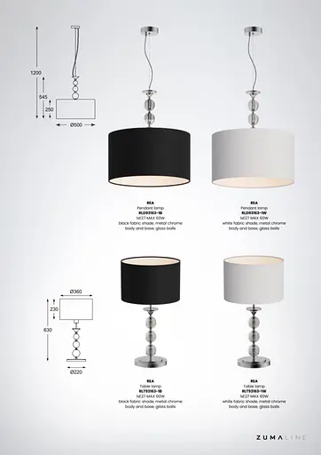 Настольная лампа Zuma Line RLT93163-1B REA - фото 3