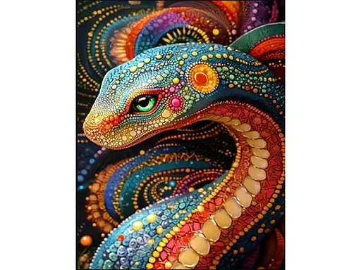 Алмазная мозаика Яркая змея, TK Group (30х40 см)