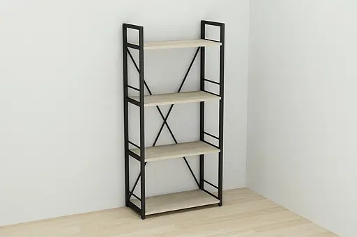 Этажерка 4/60 Ferrum-decor Серии Коннект 120x60x28 черный ДСП Дуб Сонома 16мм (FRD-104239) - фото 4