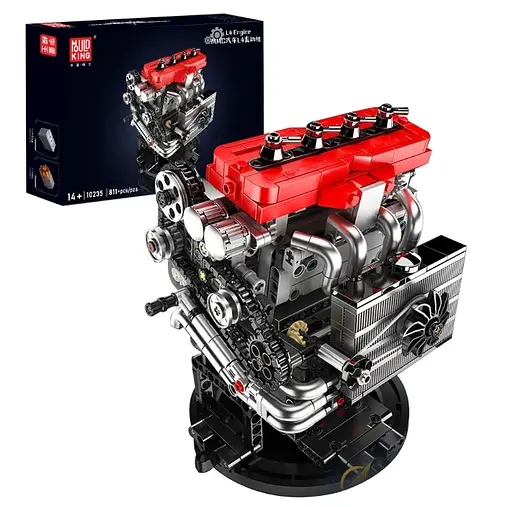 Конструктор двигун Mould King Mitsubishi 4G63T Turbocharged Inline-Four Engine L4 10235 моторозований дитячий мотор 811 деталей - фото 2