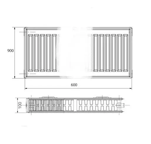 Радиатор стальной Korado 22K 900x600 мм боковое подключение Белый 30412 - фото 3