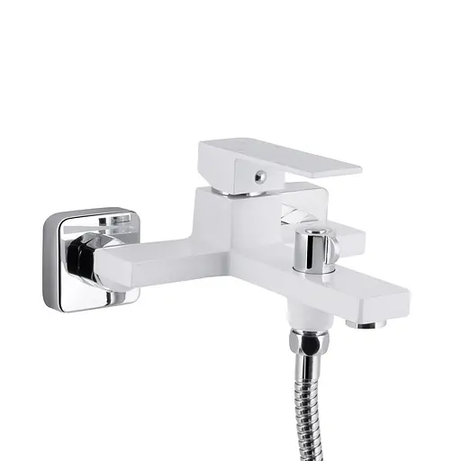 Смеситель для ванны Qtap Gemini (c душевым гарнитуром) QTGEM259CRW45683 Chrome/White Белый - фото 3