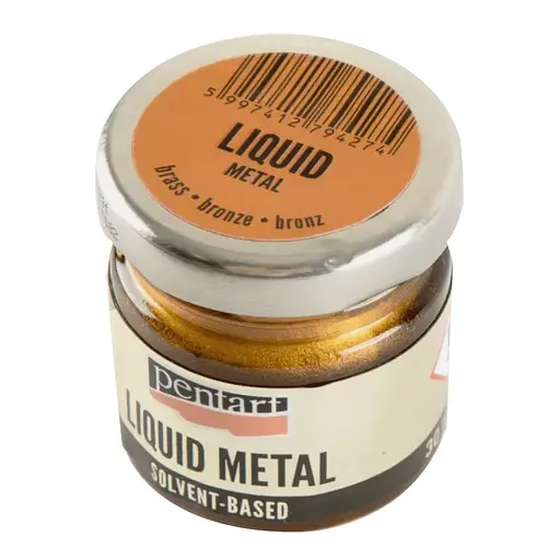 Фарба з ефектом рідкого металу на основі розчинника Бронза 30 мл Pentart - фото 1