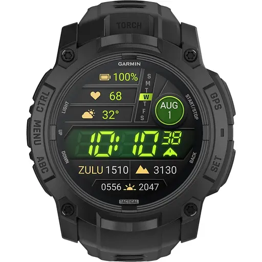Смарт-часы Garmin Instinct 3 50mm AMOLED Tactical Edition Black with Black Band (010-03020-50) [135857] - фото 2