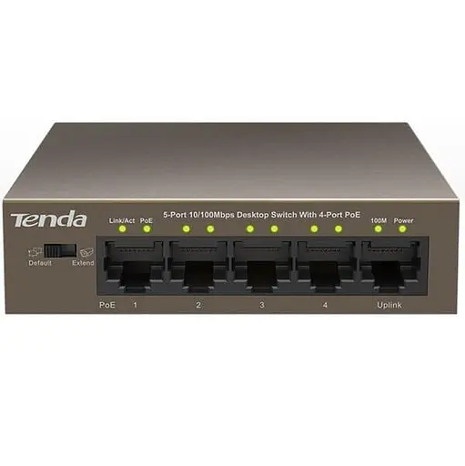Коммутатор Tenda TEF1105P-4-63W (1xFE+4xFE PoE, 58Вт max) (TEF1105P-4-63W) - фото 1