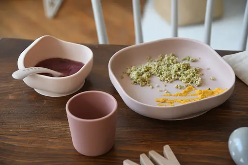 Набір Beaba 4+ тарілка миска стакан ложка рожевий/кремовий (913604) - фото 10