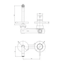 Змішувач для раковини настінний Paffoni Light вилив 123 мм black matt LIG104NO70, Чорний матовий - фото 8