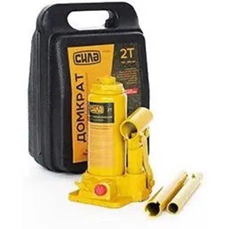 Домкрат гідравлічний пляшковий Сила 2 т (висота підйому 158-308 мм) в кейсі  - фото 1