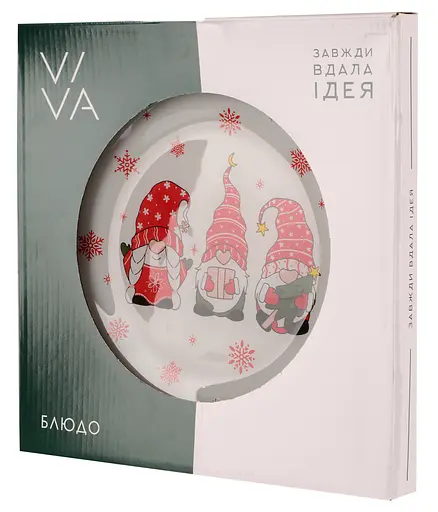Блюдо VIVA NY GNOMES круглое стеклянное 26 см (S30105-1) - фото 3