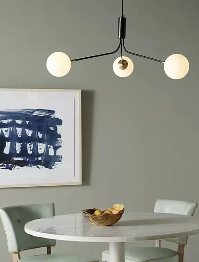 Витончений світильник з матовими плафонами | Арт. AOC 11/3 BK | Line F - фото 10