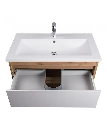 Тумба Мойдодир Oslo 80 Wood з умивальником Cosmo 80 дуб крафт/Білий - фото 3