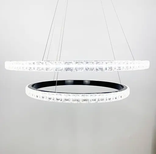 Подвесной светильник Delight Collection в черном каркасе с двойным кольцом Line.F SGJ 11/600+800 - фото 2