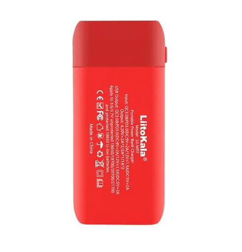 Зарядное устройство-павербанк LiitoKala Lii-MP2 для аккумуляторов на 2 канала (Красный) - фото 4