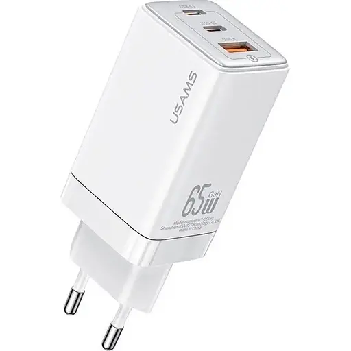 Сетевое зарядное устройство Usams US-CC180 65W White (CC180TC02) [139635]