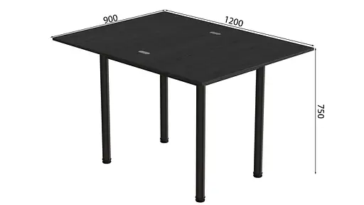 Обідній стіл-формер розкладний Берта Ferrum-decor 750x1200x900 Чорний метал ДСП Сосна Кембра 16 мм (FRD-105173) - фото 9