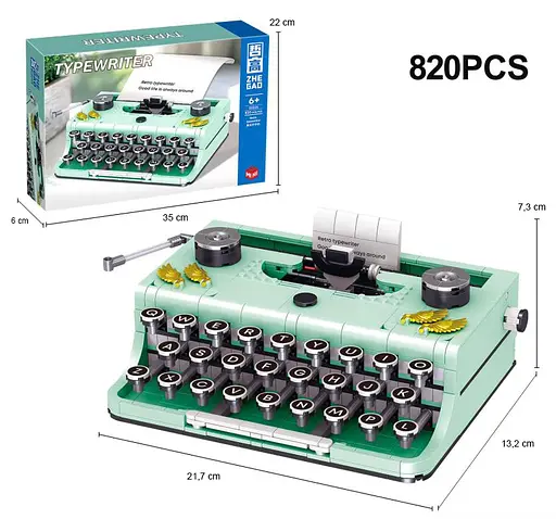 Конструктор печатная машинка Zhegao коллекция ретро для детей и взрослых 820 деталей - фото 2