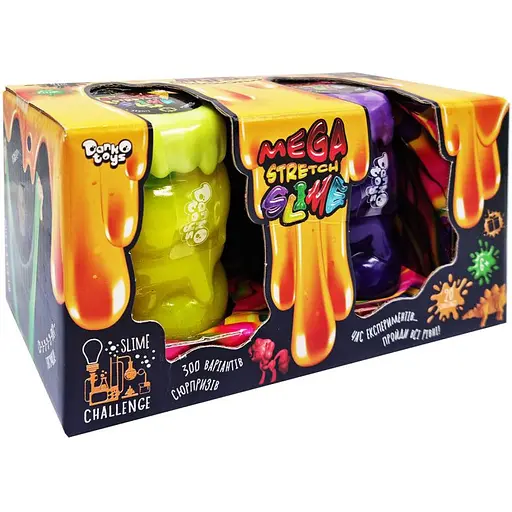 В'язка маса Danko Toys Mega Stretch Slime SLM-11-01U 2 банки Вид 1 