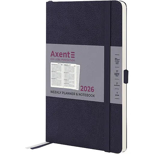 Щотижневик Axent 2026 Partner Soft Skin 125 x 195 мм синій (8509-26-02-A)