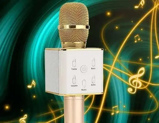 Портативний караоке мікрофон з підтримкою Bluetooth Q7 к7 2 динаміка бездротове dm karaoke ws 858 - фото 5