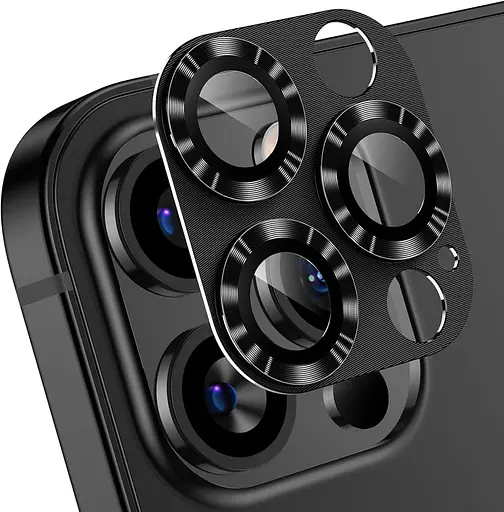 Захисне скло DK для Apple iPhone 16 Pro Max на камеру CD Metal Armor 021403 black 2 шт. - фото 4