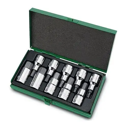 Комплект головок-біт шестигранник 1/2 Н4-Н19 Toptul hoz0007985 - фото 1