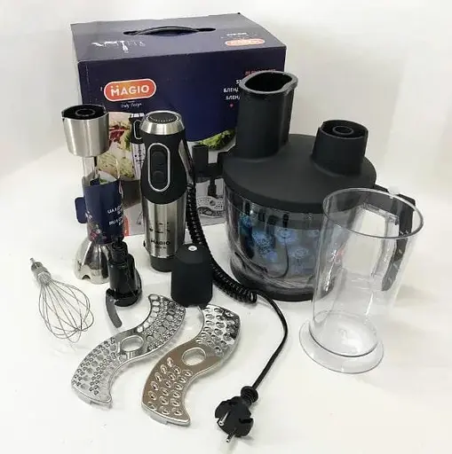 Кухонний багатофункціональний блендер Magio MG-642 з дисками для шаткування 4 в 1 чорний 1500 Вт - фото 4