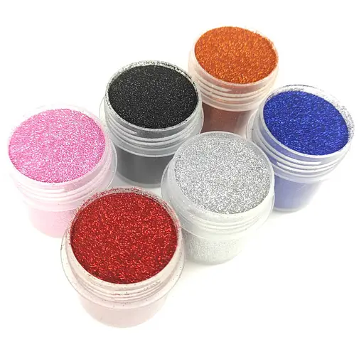 Набір гліттера для біо-тату «№1 Великий» glitter-set-big-6x-1, 6 кольорів по 12 мл - фото 3