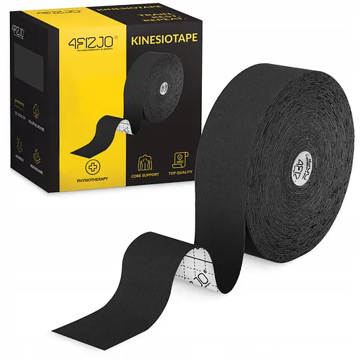 Стрічка кінезіологічна (кінезіо тейп) 4FIZJO 5 см x 31 м Black (P-5905973405522) - фото 1