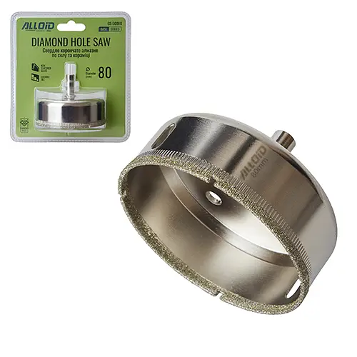 Свердло корончате Alloid Building Tools алмазне по склу та кераміці 80 мм (GS-50080) - фото 2