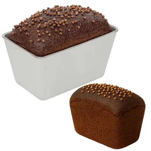 Форма алюмінієва Л12а для домашньої випічки бородинського хліба 17×11×9 см, Полімет 81361 - фото 1