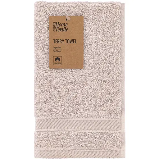 Полотенце махровое Ardesto SuperSoft 30х50 см 100% хлопок бежевое (ART2230NS)  - фото 1