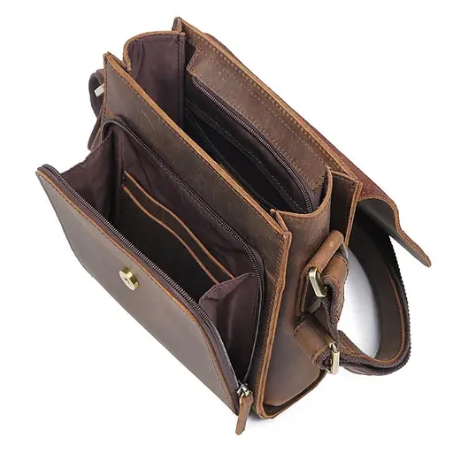 Сумка-планшет мжская через плечо, крос-боди, лошадиная кожа John McDee 21.5х7.5х25.5 см sum0028287 - фото 3