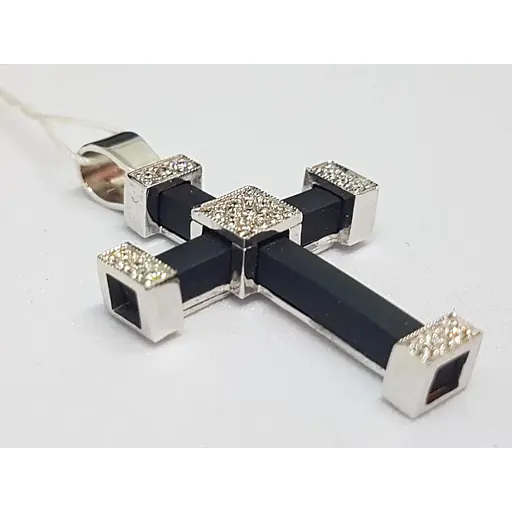 Золотий хрестик Гаразд "Спаси і збережи" з діамантом. 3041757ББ - фото 3