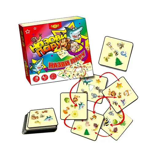 Настільна карткова гра "Назви пару" Майстер MKM0332, 35 карток з малюнками - фото 1