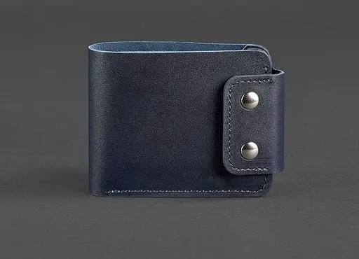 Мужской кожаный портмоне Zeus 9.0 темно-синий - фото 1