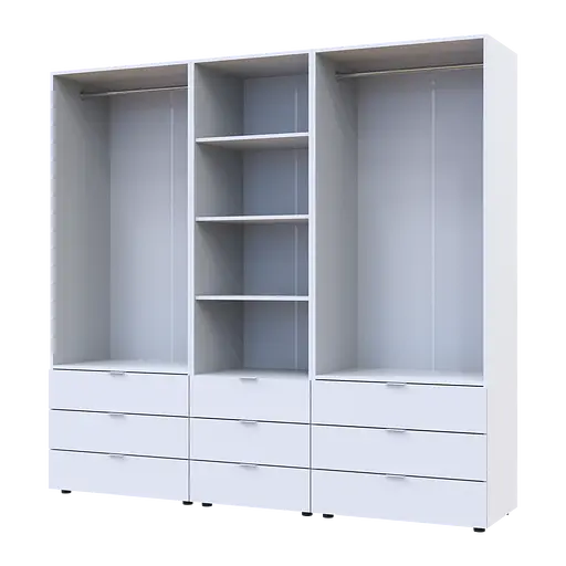 Шафа для одягу Doros Гелар Білий 2+2ДСП з пеналом 215х49.5х203.4 (42005165) - фото 3