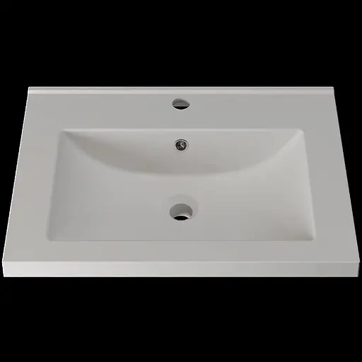 Раковина глянцева врізна Amidicon Cosmo 60 600x450 з литого каменю Cosmopolite_60_HL, Білий - фото 1