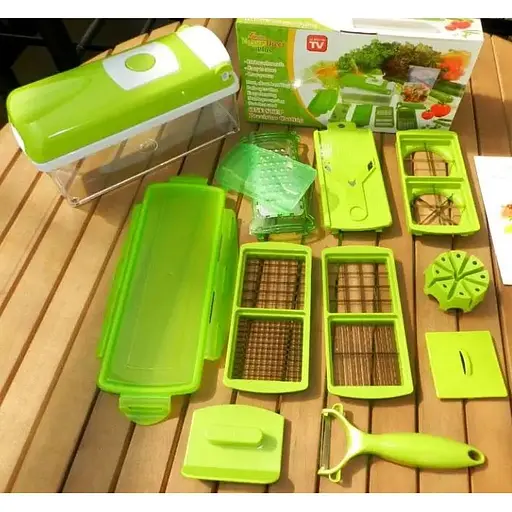 Мультислайсер Nicer Dicer Plus 8828 механическая овощерезка с насадкой для мелких кубиков - фото 4