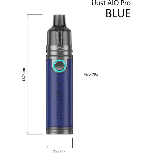 Под-система электронная сигарета Eleaf iJust Aio Pro Pod 75W 3000mAh 2ml Kit Blue (15775) - фото 2