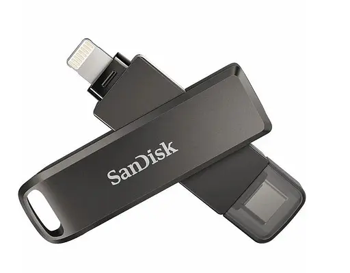 Двойная флешка SanDisk iXpand Luxe 128Gb Type-C и Lightning коннекторы - фото 5