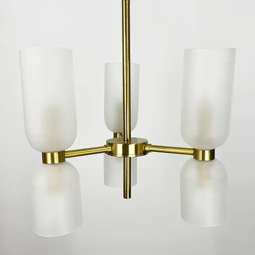 Люстра в корпусі латунь з видовженими матовими плафонами | Арт. J 1801/6 | Line F - фото 3