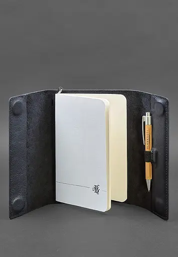 Шкіряний блокнот софт-бук 7.0 темно-синій - фото 3