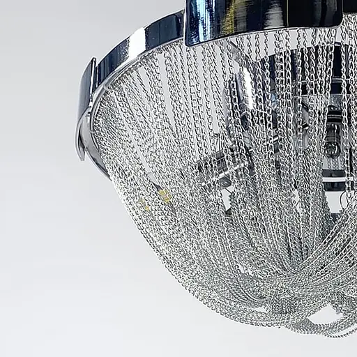 Стельова хромована люстра з переплетеними ланцюжками Ø 50 см | Арт. CSA 34-500 SL | Line F - фото 2