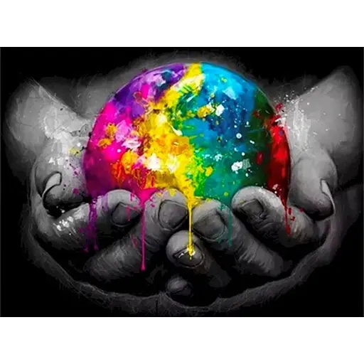 Алмазна мозаїка Земля Початок 40*50 см зі стразами на підрамнику повна викладка - фото 1