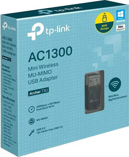 Беспроводной Wi-Fi-адаптер TP-Link Archer T3U AC1300 USB 3.0 - фото 2