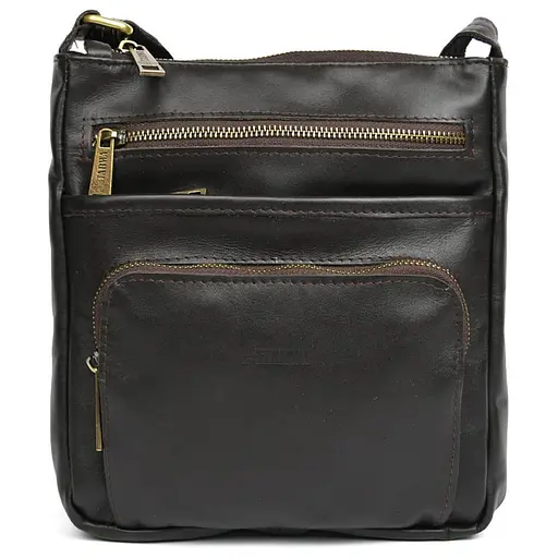 Мужская кожаная сумка мессенджер TARWA 22х25.5х3.5 см sum0028165 - фото 5