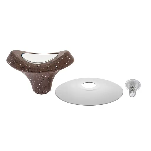 Ручка для кришки каструлі сковороди овальна керамічна із залізною вставкою, Kitchen Master Коричневий 85614 - фото 4