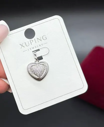 Жіночий кулон-підвіска Xuping Серце з кристалами з медичного золота з покриттям справжнім золотом 18K - фото 2